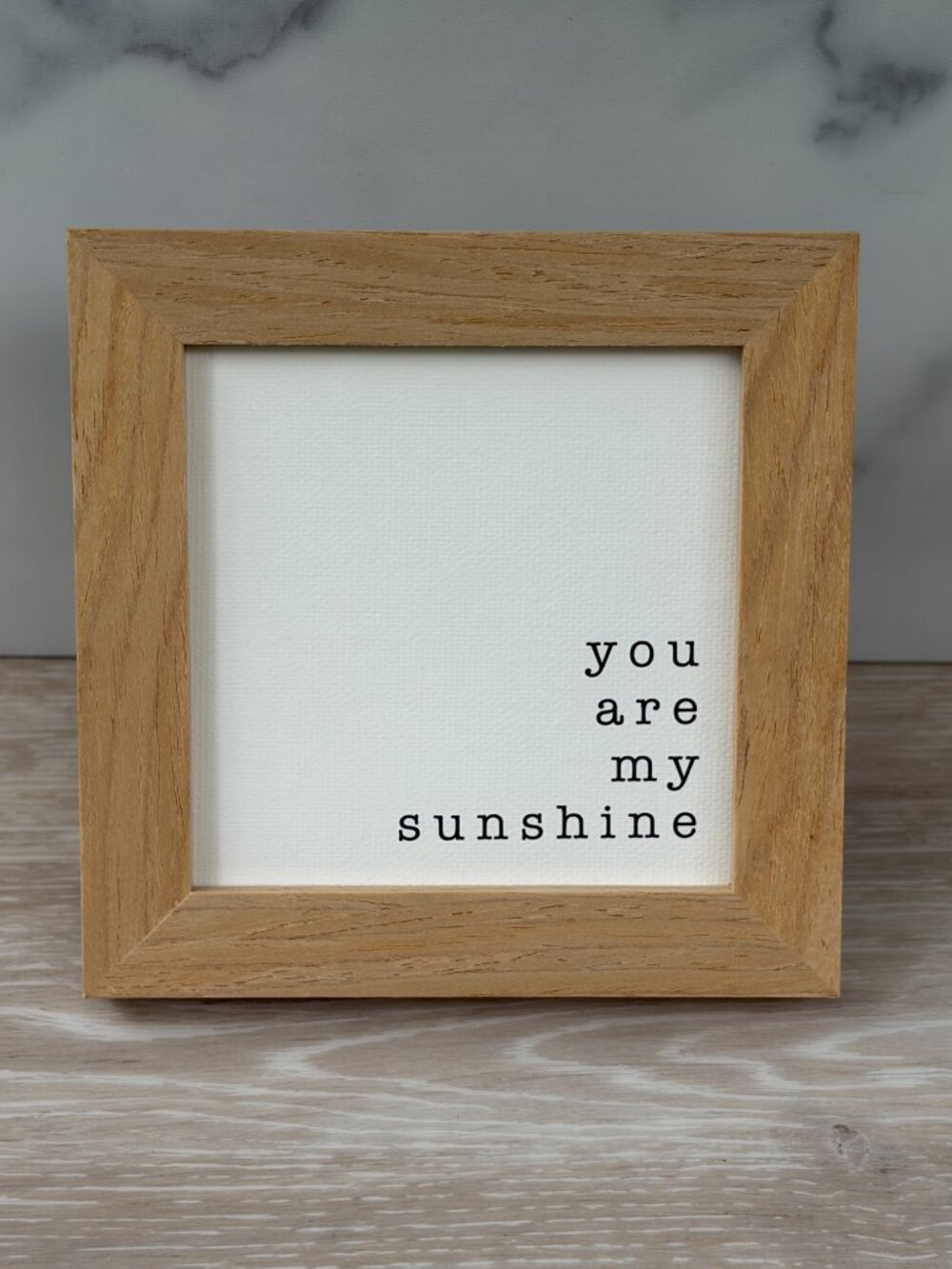 You Are My Sunshine Canvas Wood Sign 4x4 Black White Natural Tiered Tray Shelf